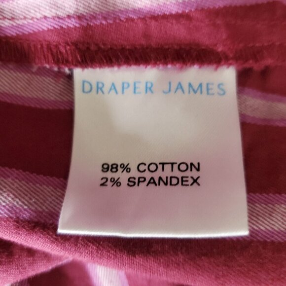 Draper James Red Striped Belted Shirt Dress Size M Excellent - Picture 8 of 9